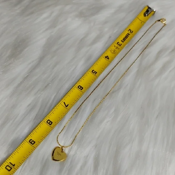 SALE! Christian Dior Gold Plated Heart Pendant Necklace W Polished Heart Charm - Picture 11 of 12